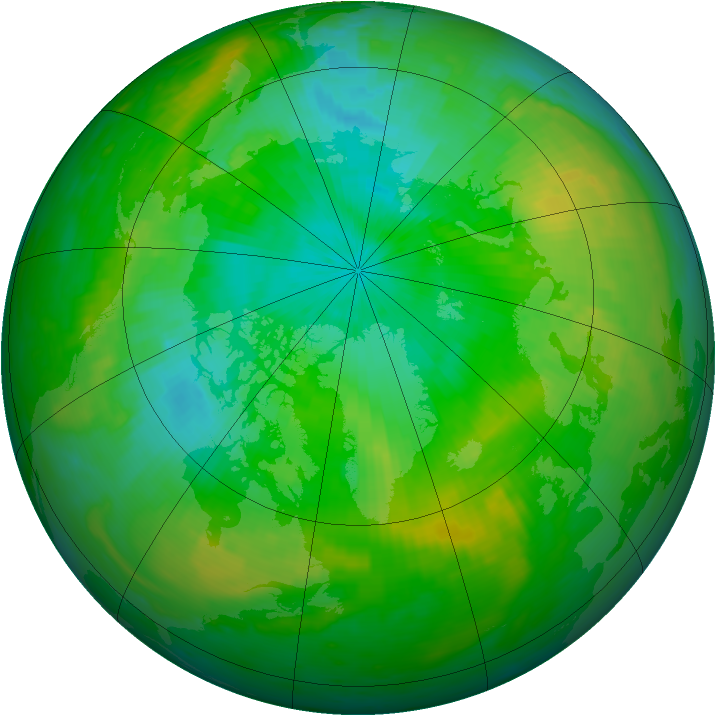 Arctic ozone map for 11 August 1982
